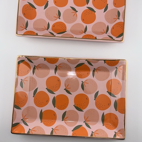 NWT Nordstrom sorbet oranges fruit / jewelry tray / catch all SET OF 2 - Picture 7 of 7